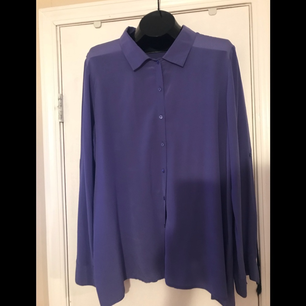 Eileen Fisher silk button down top.